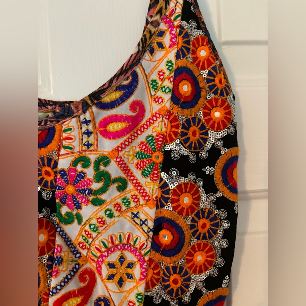 Fun Carnival Fuchsia Tassle V neck